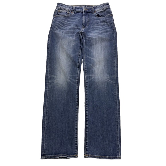 American Eagle Outfitters Other - American Eagle Jeans Men 32x32 Blue Straight Flex Whisker Distress Stretch Denim